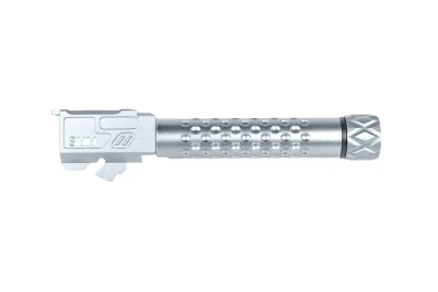 Aluminiowa lufa zewnętrzna 5KU do replik Umarex G19 GBB Jasno Szara - obrazek 5