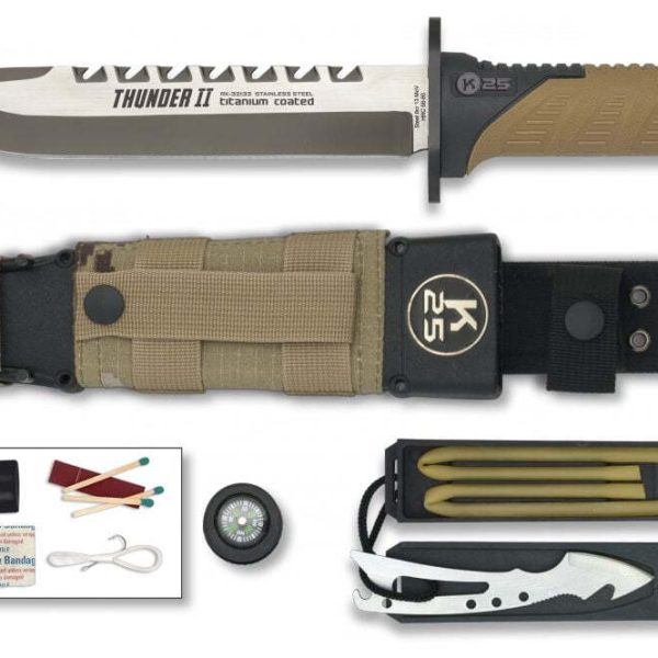 K25 Thunder II straight survival knife -
