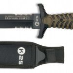 K25 double edged green boot knife -