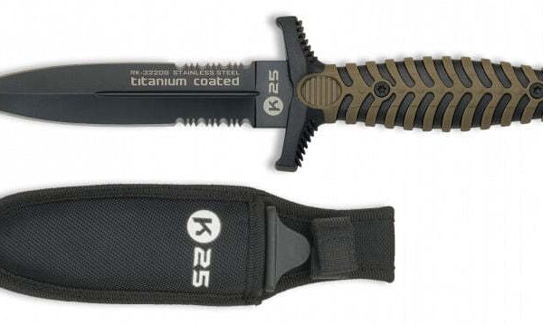 K25 double edged green boot knife -