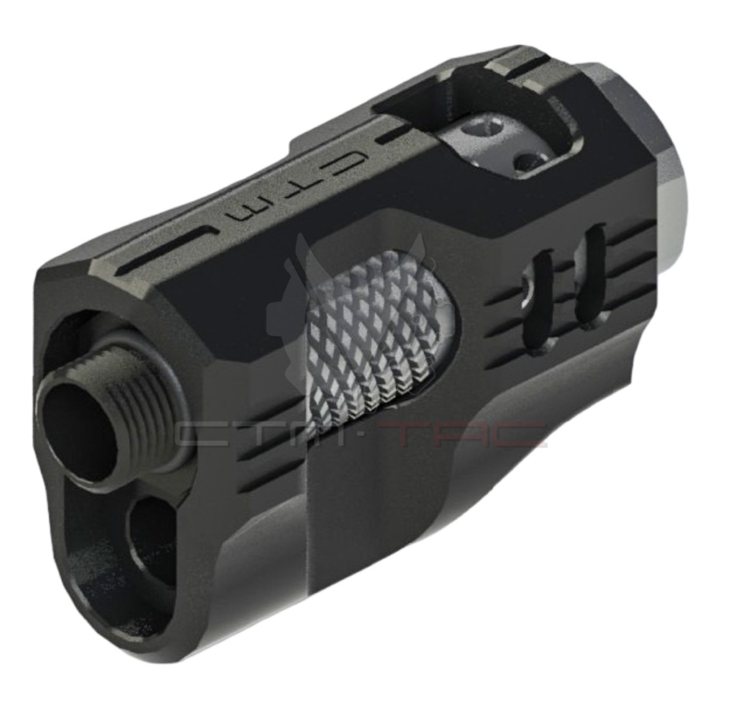 84136 CTM Hi-Capa CNC Aluminum Compensator – Black / Silver - obrazek 3