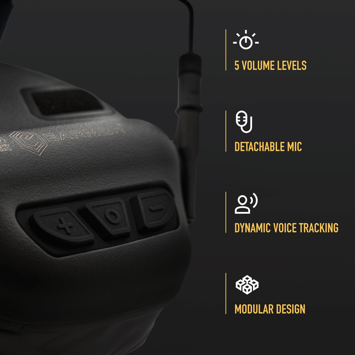 84225 EARMOR M32X PLUS Tactical Headset with Helmet Mount – Black - obrazek 8