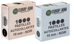 Pastilles autocollantes noires diam. 15 ou 19 mm - Diam.19 mm