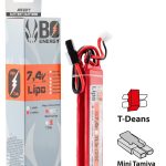 2 sticks batterie Lipo 2S 7.4V 1000mAh 25C - 2 sticks - 1000mAh 25C - Mini Tamyia