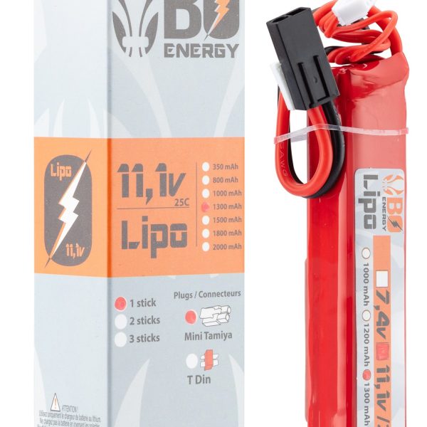 1 stick batterie Lipo 3S 11.1V 1300mAh 25C - 1 stick - 1300mAh 25C - T-Dean