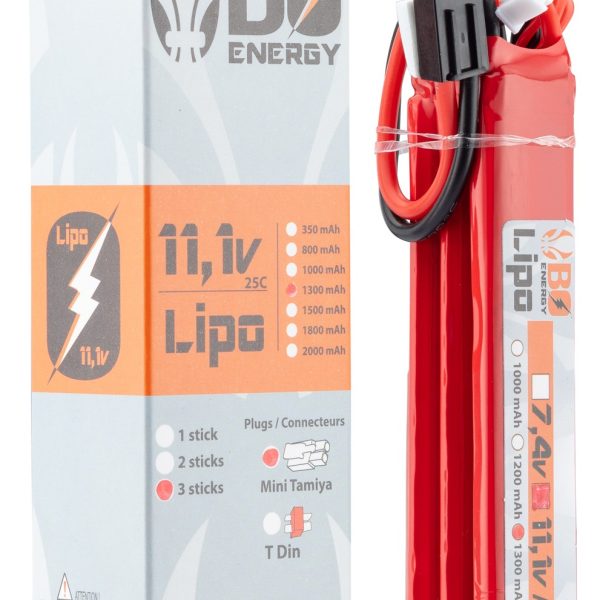 3 sticks batterie Lipo 3S 11.1V 1300mAh 25C - 3 sticks - 1300mAh 25C -  T-Dean