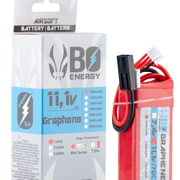 1 stick batterie Graphene 3S 11.1V 1000mAh 70C Lipo - 1 stick - 1000mAh 70C - Mini TAMYIA