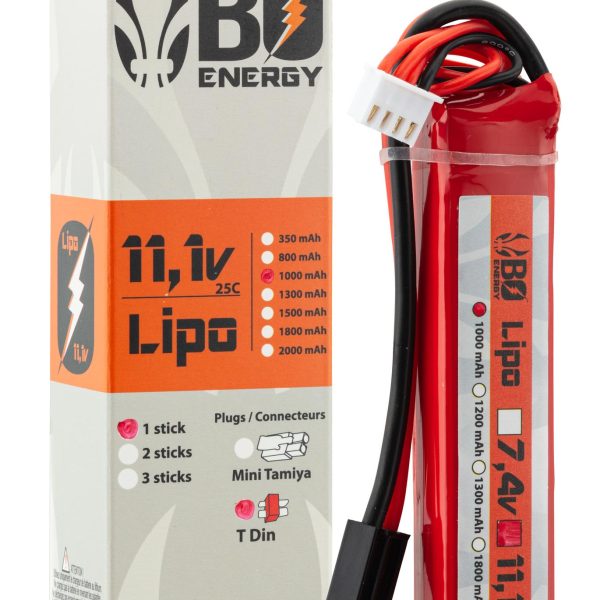 1 stick batterie Lipo 3S 11.1V 1000mAh 25C - 1 stick - 1000mAh 25C - Mini Tamyia