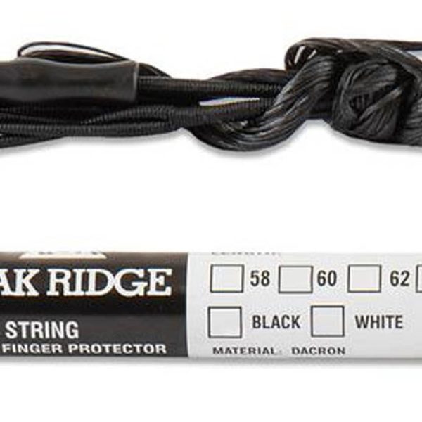 Corde noire Recurve Dacron avec Protection des Doigts - 68'' - 16 brins
