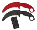 Couteau d'entraînement incurvé caoutchouc K25 - ROUGE