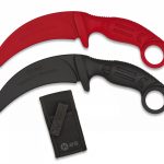 Couteau d'entraînement incurvé caoutchouc K25 - ROUGE