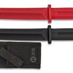 Couteau d'entraînement droit caoutchouc K25 - ROUGE
