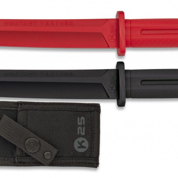 Couteau d'entraînement droit caoutchouc K25 - ROUGE