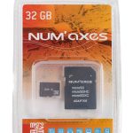 Num'Axes Carte micro SD 8 à 64 Go + adaptateur - MicroSD 64 Go
