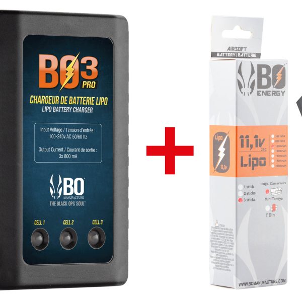 Pack batterie LiPo BO 11.1V Mini Tamiya ou T-Dean airsoft - 11.1V - T-Dean