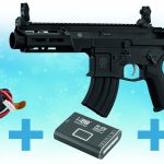 Pack de Noel réplique M923A AEG double eagle + chargeur + red dot + batterie Lipo + chargeur de batterie -