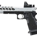 Pistolet Airsoft GBB Stryk Hi-Capa 5.1 Silver Lancer Tactical avec RMR -
