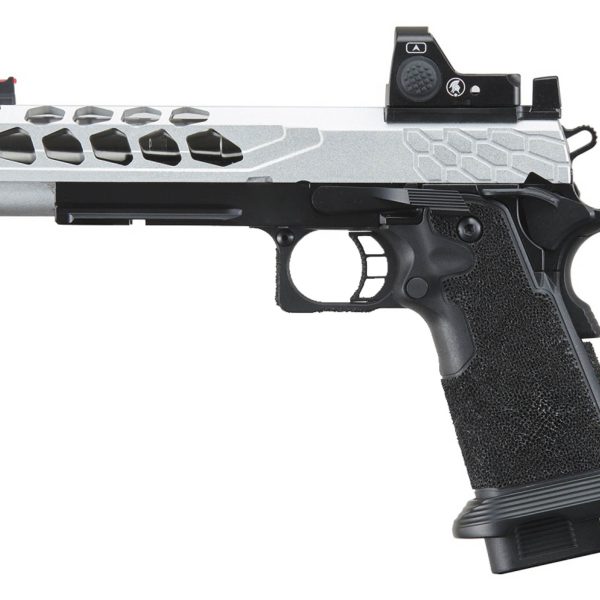 GBB Stryk Hi-Capa 5.1 Silver Lancer Tactical Airsoft Pistol with RMR -