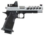 GBB Stryk Hi-Capa 5.1 Silver Lancer Tactical Airsoft Pistol with RMR - - obrazek 2