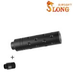 SLONG AIRSOFT Silencier 14mm CCW Short AERO + Adapter 11mm