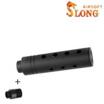 SLONG AIRSOFT Silencier 14mm CCW Short APERTUR + Adapter 11mm