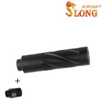 SLONG AIRSOFT Silencier 14mm CCW Short SPINE + Adapter 11mm