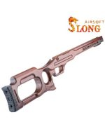 SLONG AIRSOFT Tactical Wood Stock for Tokyo Marui VSR-10 - Wood - obrazek 2