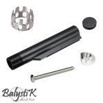 Stock Tube with ported Nut for M4 AEG - Black / Silver