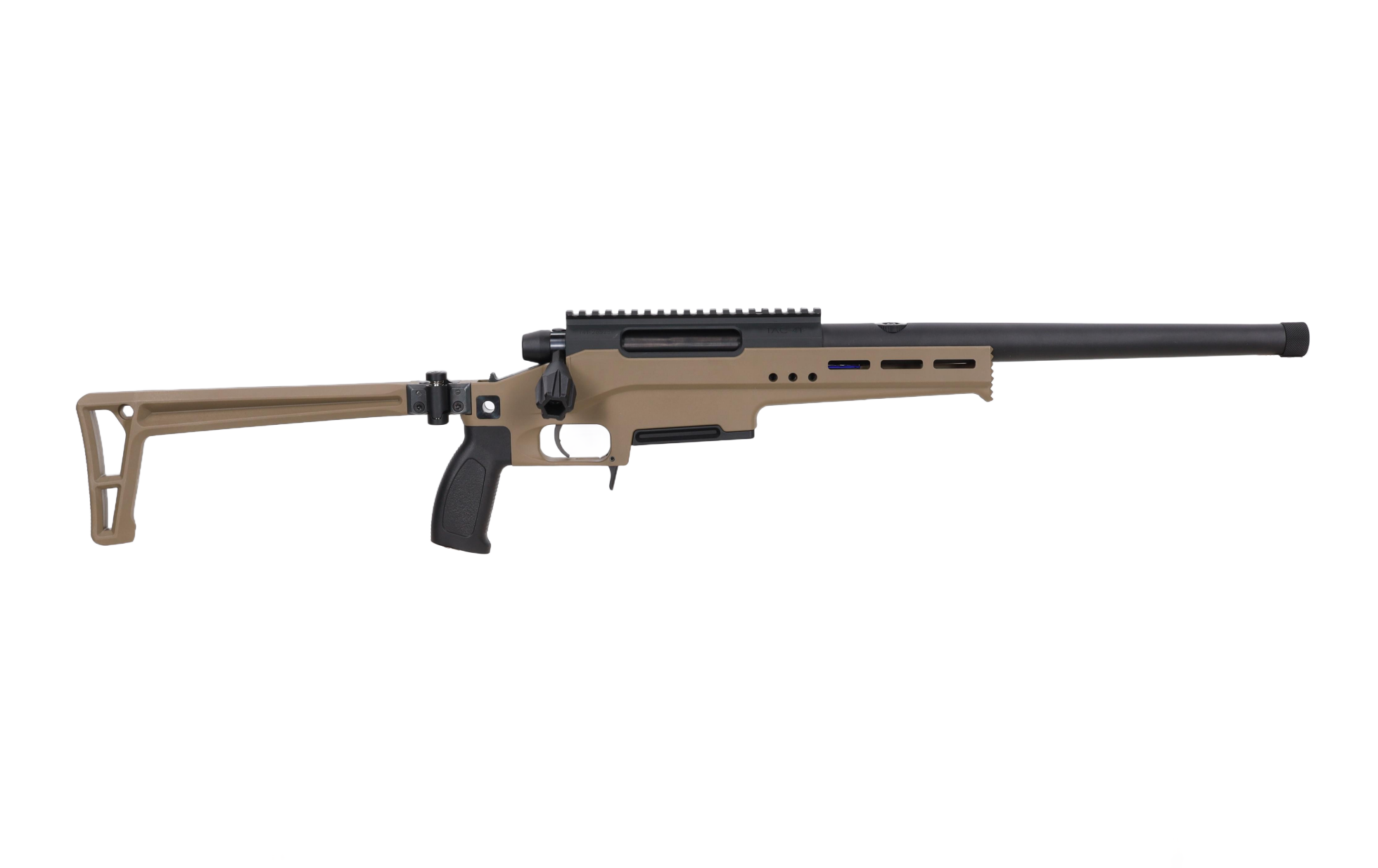 36be3943606d9f7f4c76135da0e6576235bfda64_SVB_03_049433_04 Silverback TAC-41LL-S Karabin snajperski Bolt action (składana kolba) - Flat Dark Earth - obrazek 4