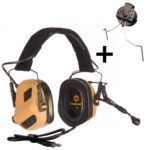 EARMOR M32 PLUS SET Electronic Tactical Headset with Helmet Mount – Coyote - obrazek 2