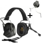 EARMOR M32 PLUS SET Electronic Tactical Headset with Helmet Mount – Black - obrazek 2
