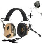 EARMOR M32 PLUS SET Electronic Tactical Headset with Helmet Mount – Tan - obrazek 6