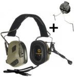 EARMOR M32 PLUS SET Electronic Tactical Headset with Helmet Mount – Green - obrazek 7