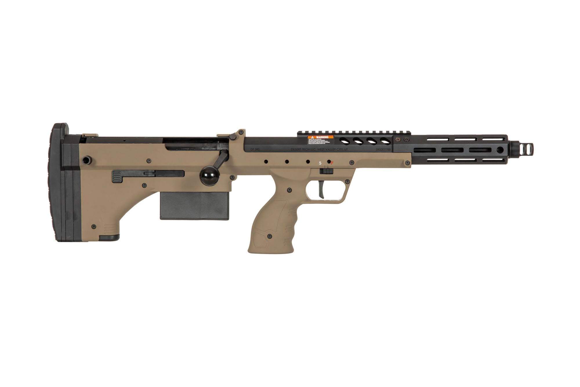 Replika karabinu snajperskiego Desert Tech SRS-A2/M2 Covert 16” (praworęczna) - FDE