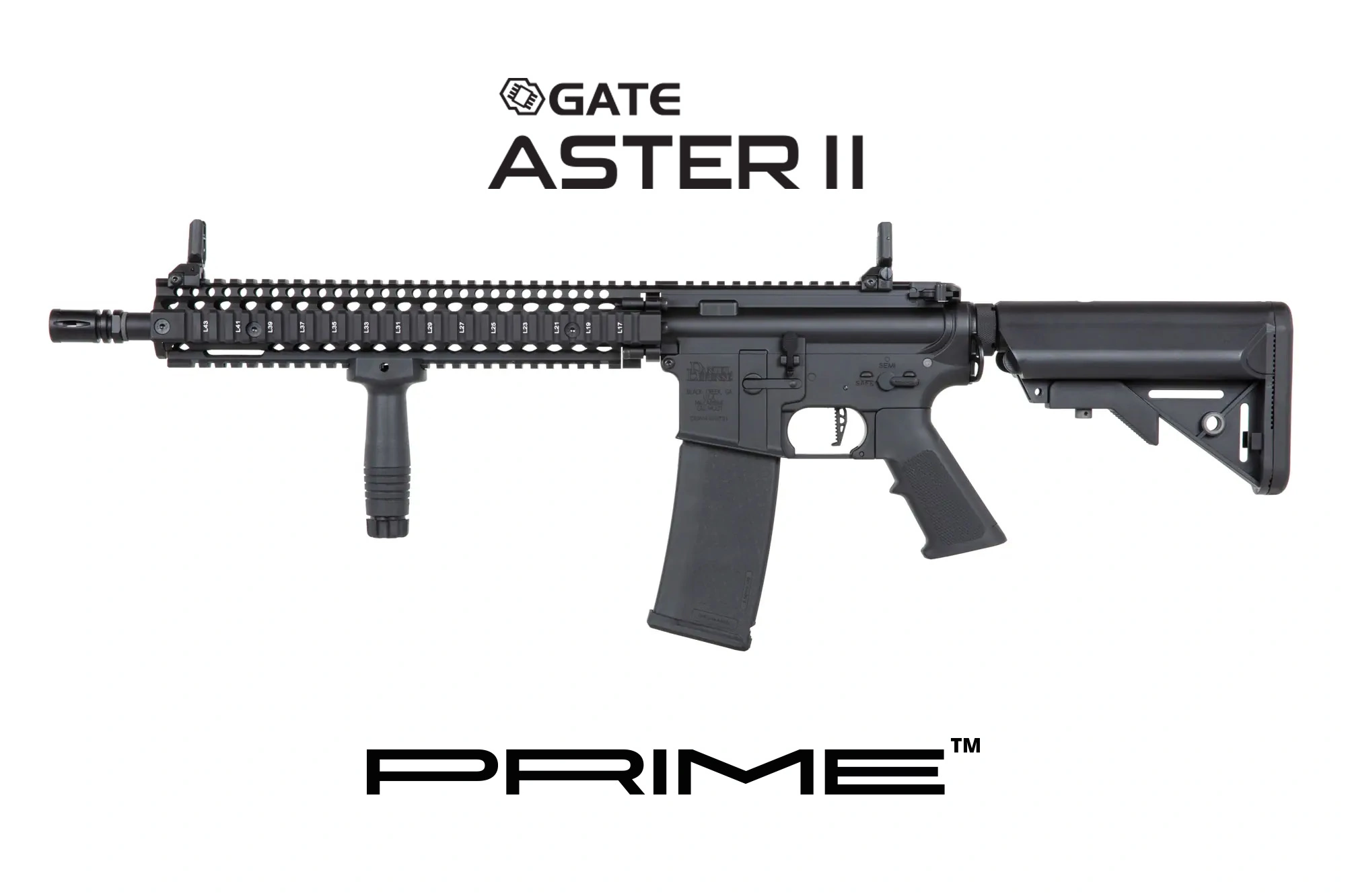 Karabinek ASG Specna Arms Daniel Defense® MK18 SA-P26 Prime™ Aster II ETU z silnikiem bezszczotkowym Czarny
