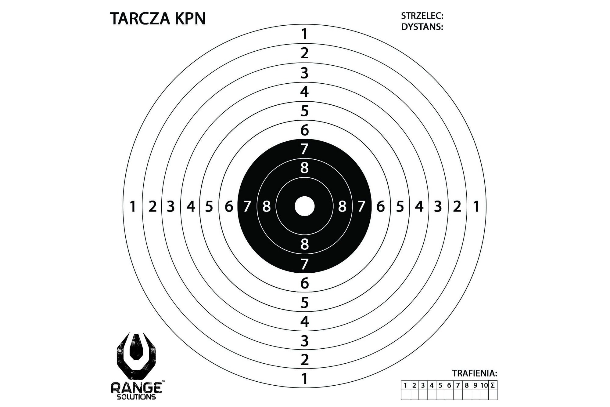 Tarcze strzeleckie KPN do wiatrówki - 100 szt.