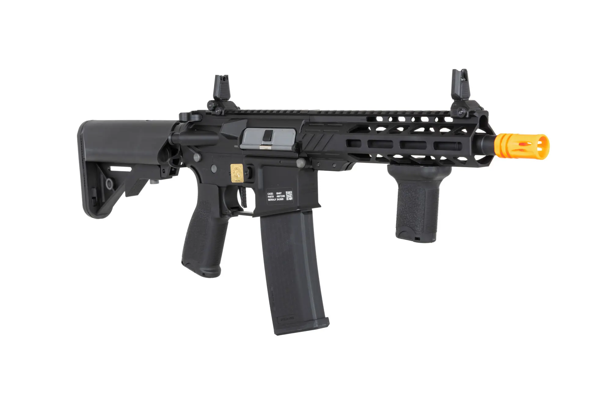 Karabinek ASG Specna Arms RRA SA-E25 HAL ETU™ Czarny z pomarańczowym urządzeniem wylotowym