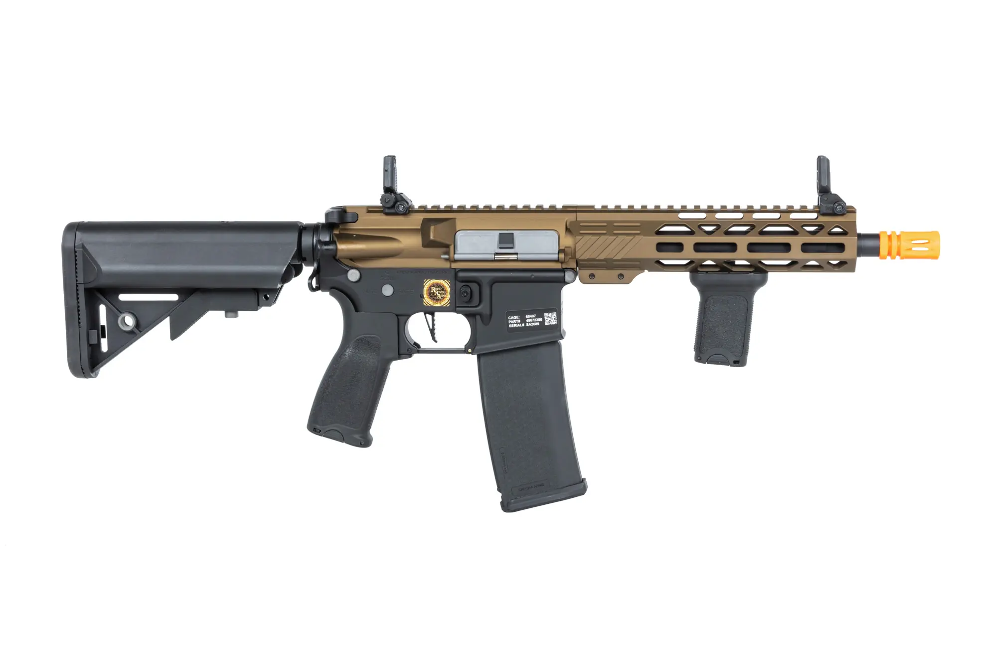 Alternative view of Karabinek ASG Specna Arms RRA SA-E25 HAL ETU™ Chaos Bronze z pomarańczowym urządzeniem wylotowym