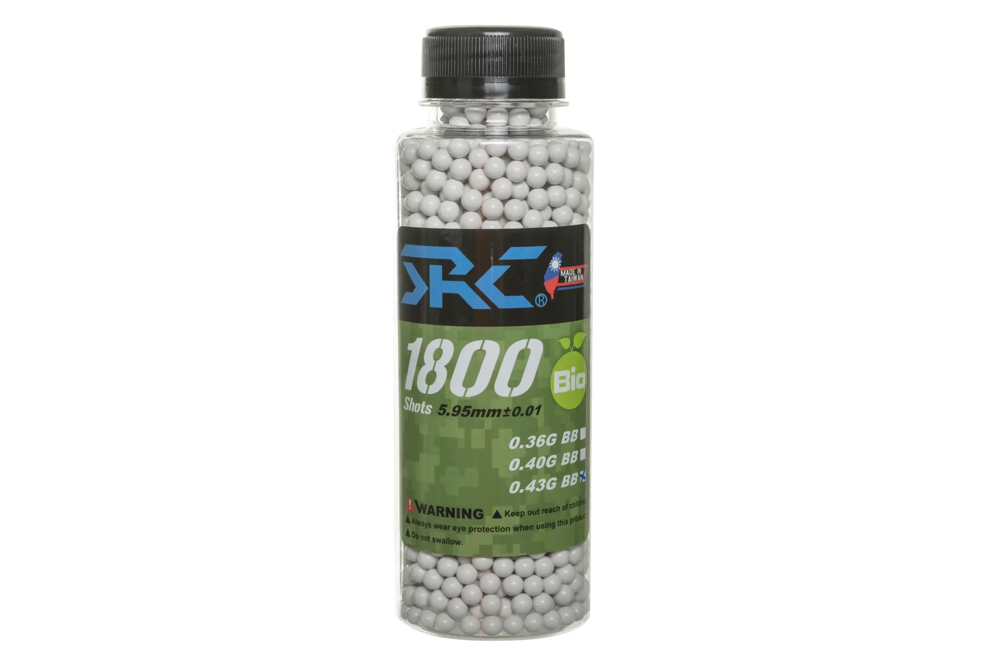 Kulki SRC BIO 0.43g butelka 1800 sztuk Białe