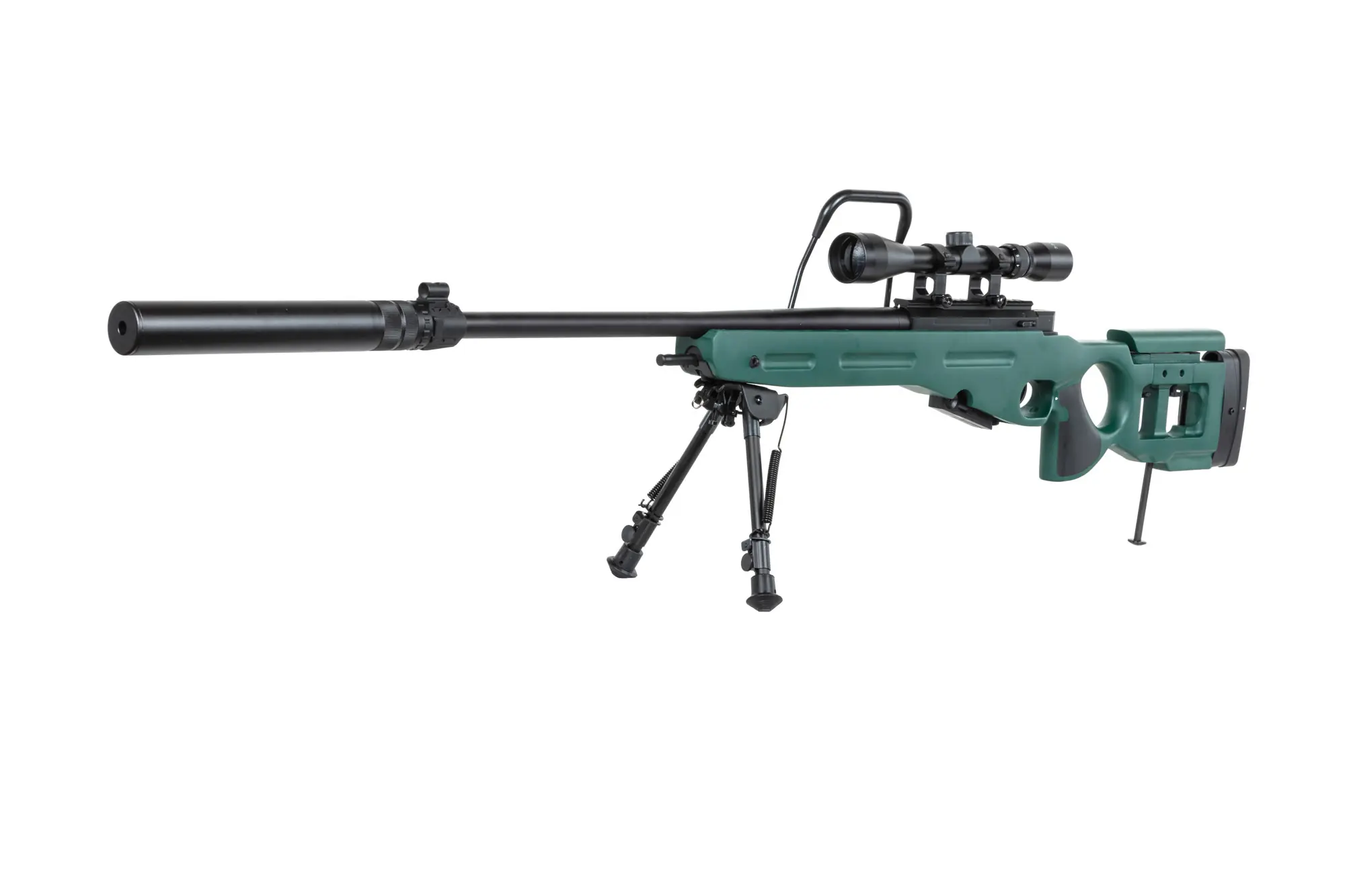 Alternative view of Karabin snajperski ASG Snow Wolf SW-98 z dwójnogiem, lunetą i tłumikiem